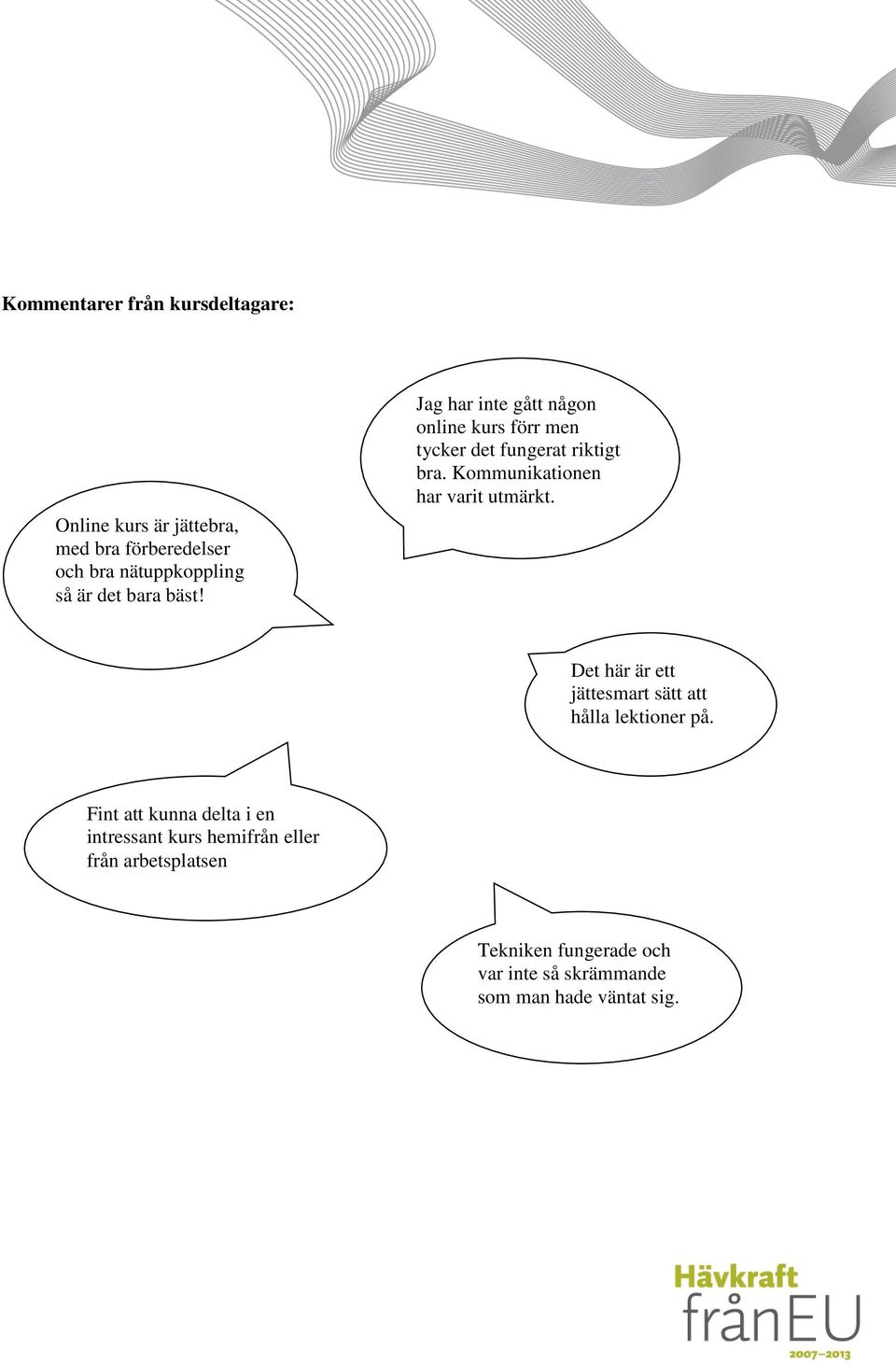 Kommunikationen har varit utmärkt. Det här är ett jättesmart sätt att hålla lektioner på.