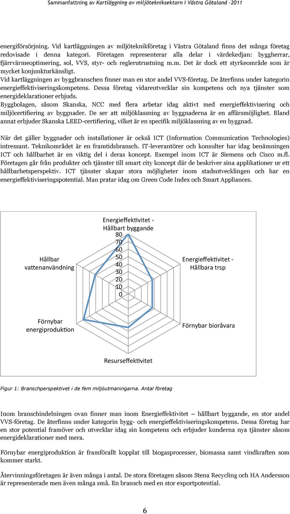 Vid kartläggningen av byggbranschen finner man en stor andel VVS-företag. De återfinns under kategorin energieffektiviseringskompetens.