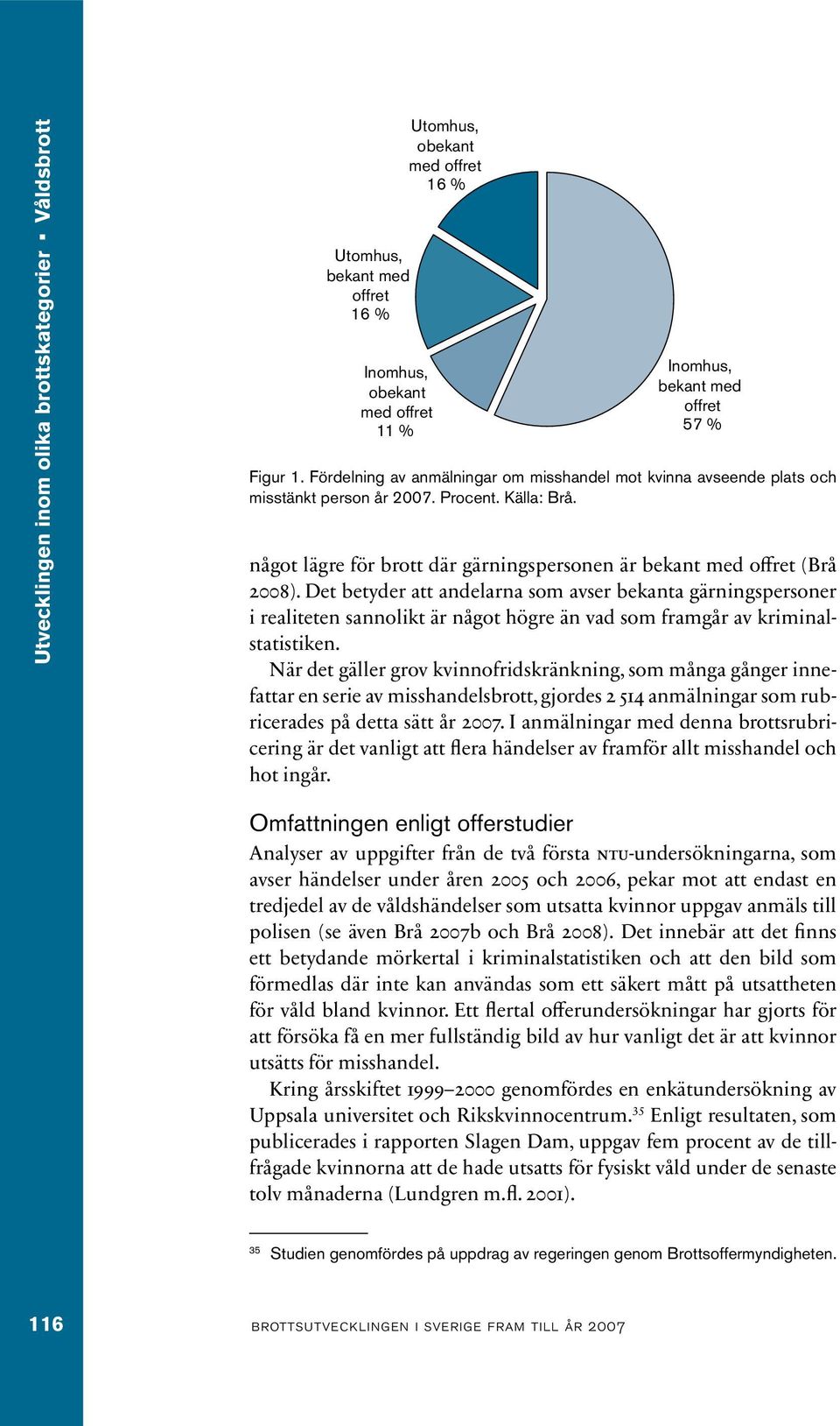 Det betyder att andelarna som avser bekanta gärningspersoner i realiteten sannolikt är något högre än vad som framgår av kriminalstatistiken.