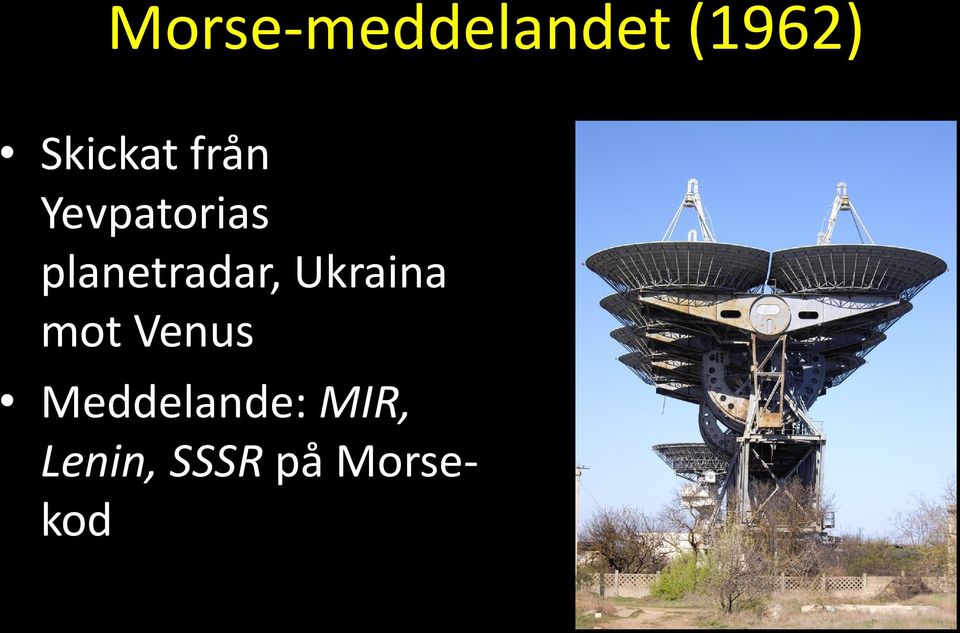 planetradar, Ukraina mot Venus