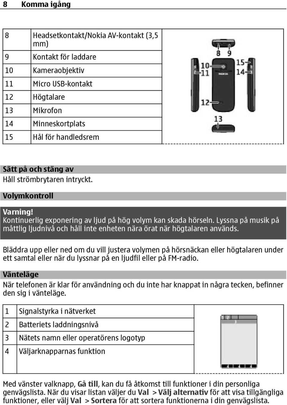 Lyssna på musik på måttlig ljudnivå och håll inte enheten nära örat när högtalaren används.