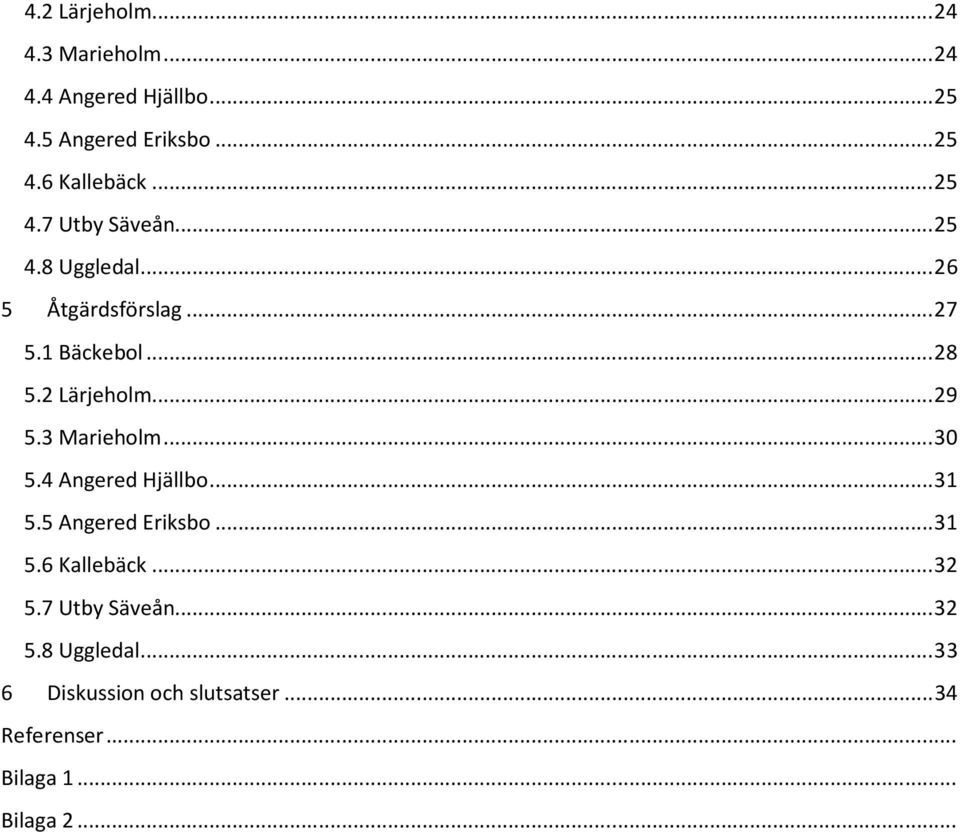 3 Marieholm... 3.4 Angered Hjällbo... 31. Angered Eriksbo... 31.6 Kallebäck... 32.7 Utby Säveån.