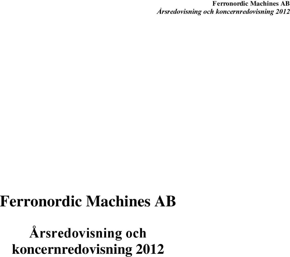 Ferronordic Machines AB