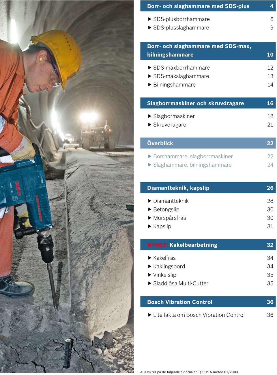 Slaghammare, bilningshammare 24 Diamantteknik, kapslip 26 f Diamantteknik 28 f Betongslip 30 f Murspårsfräs 30 f Kapslip 31 NYHET!