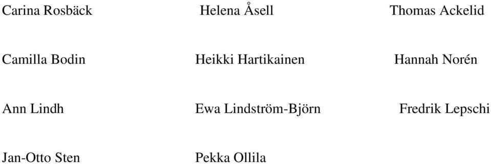 Hannah Norén Ann Lindh Ewa