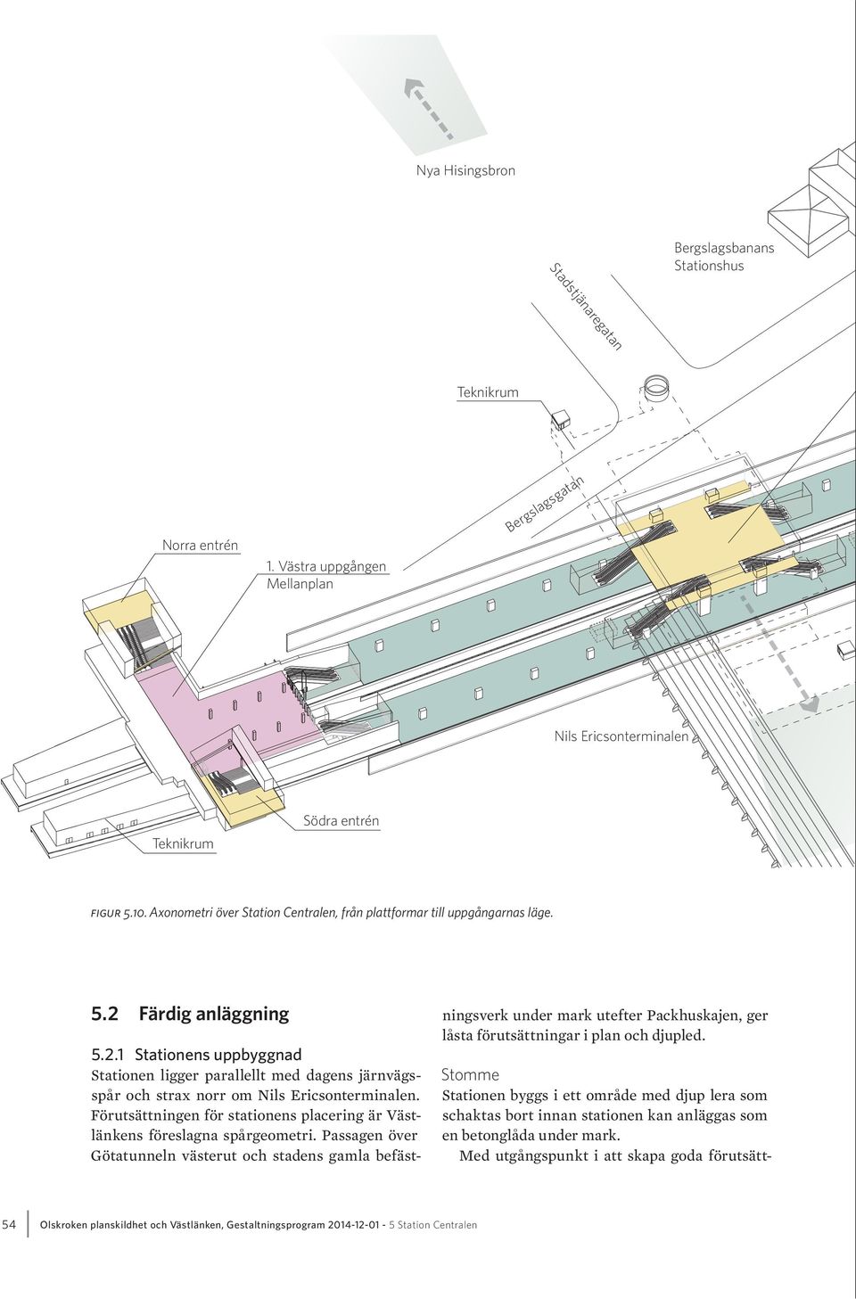Förutsättningen för stationens placering är Västlänkens föreslagna spårgeometri.