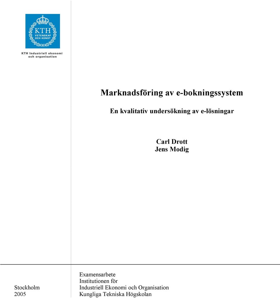 Examensarbete Institutionen för Stockholm