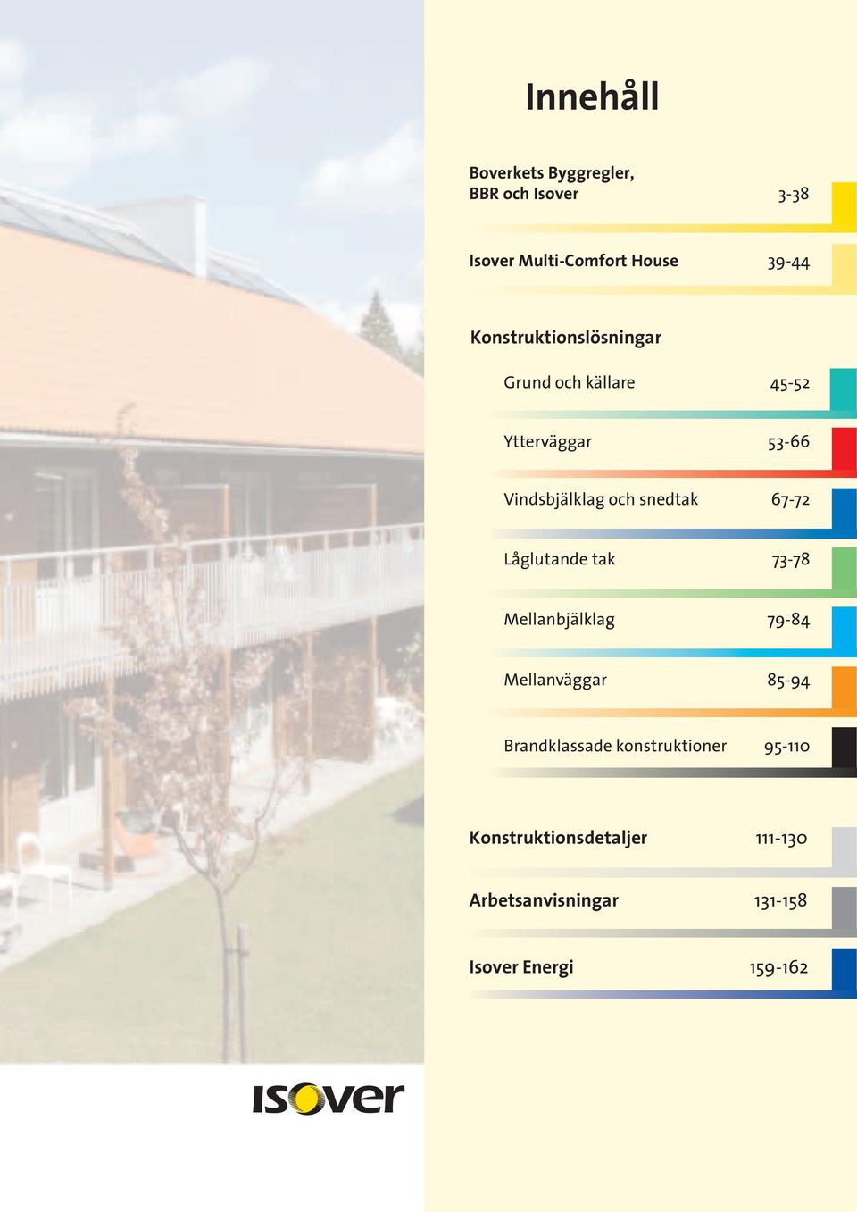 snedtak 67-72 Låglutande tak 73-78 Mellanbjälklag 79-84 Mellanväggar 85-94 Brandklassade