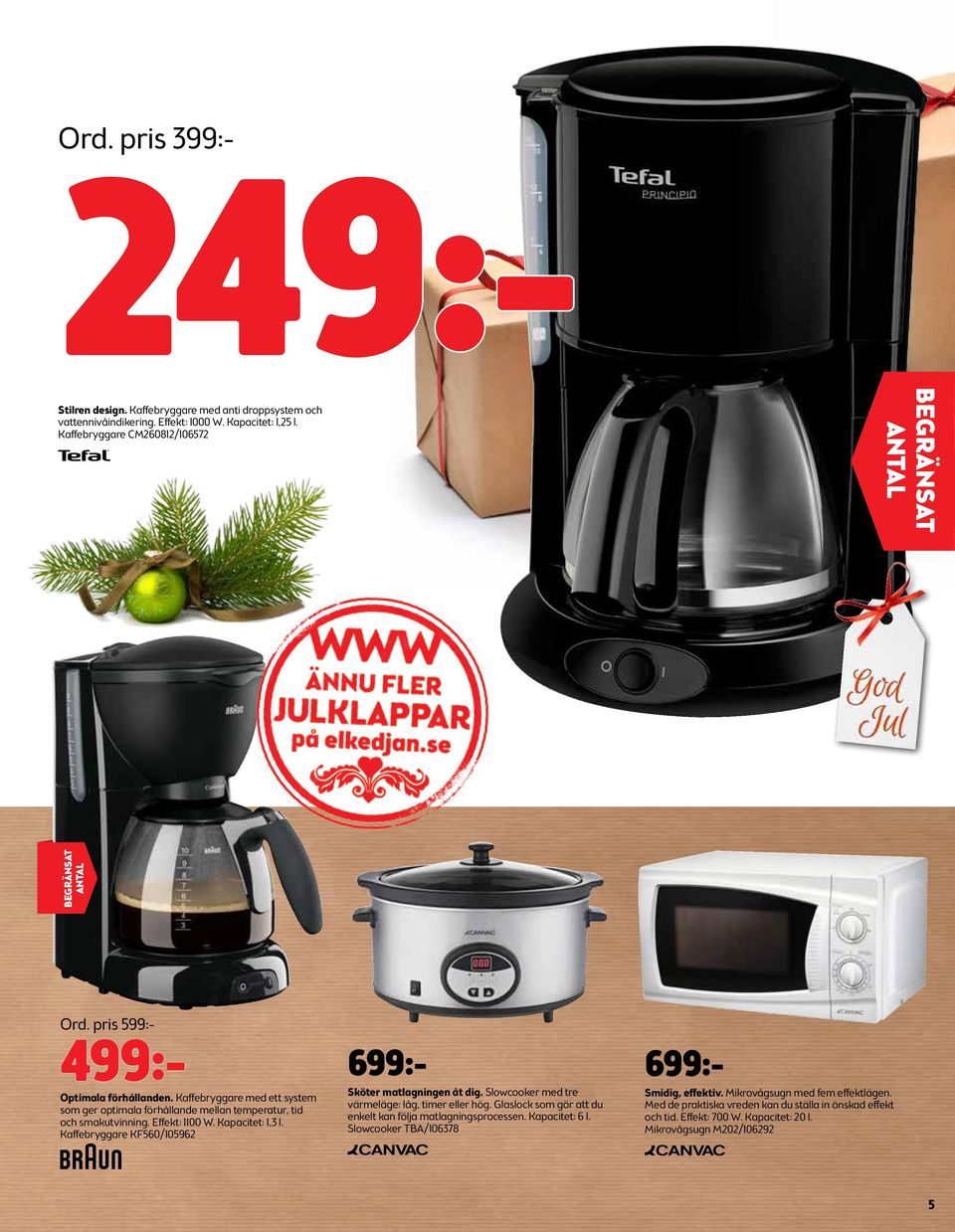 Kaffebryggare KF560/105962 699:- Sköter matlagningen åt dig. Slowcooker med tre värmeläge: låg, timer eller hög. Glaslock som gör att du enkelt kan följa matlagningsprocessen.