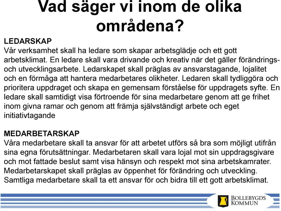 Ledaren skall tydliggöra och prioritera uppdraget och skapa en gemensam förståelse för uppdragets syfte.