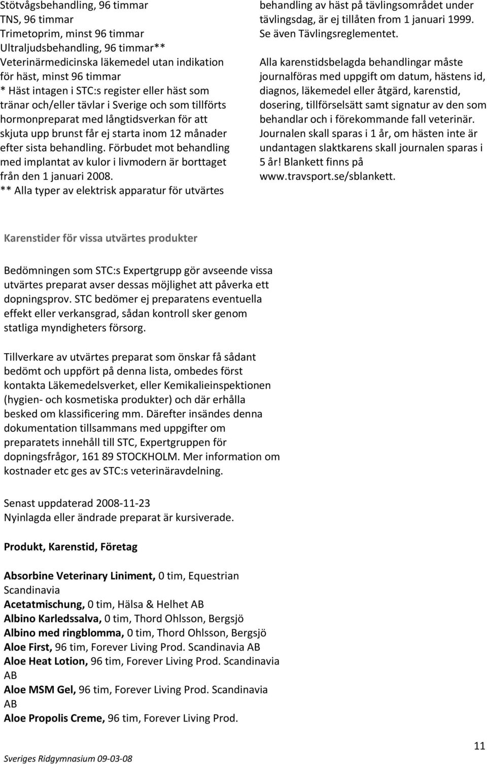 Förbudet mot behandling med implantat av kulor i livmodern är borttaget från den 1 januari 2008.