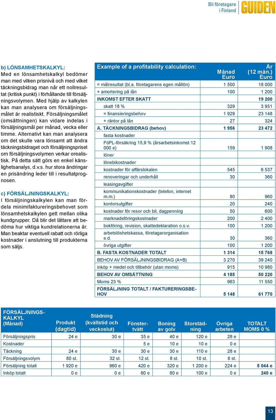 Alternativt kan man analysera om det skulle vara lönsamt att ändra täckningsbidraget och försäljningspriset om försäljningsvolymen verkar orealistisk. På detta sätt görs en enkel känslighetsanalys, d.