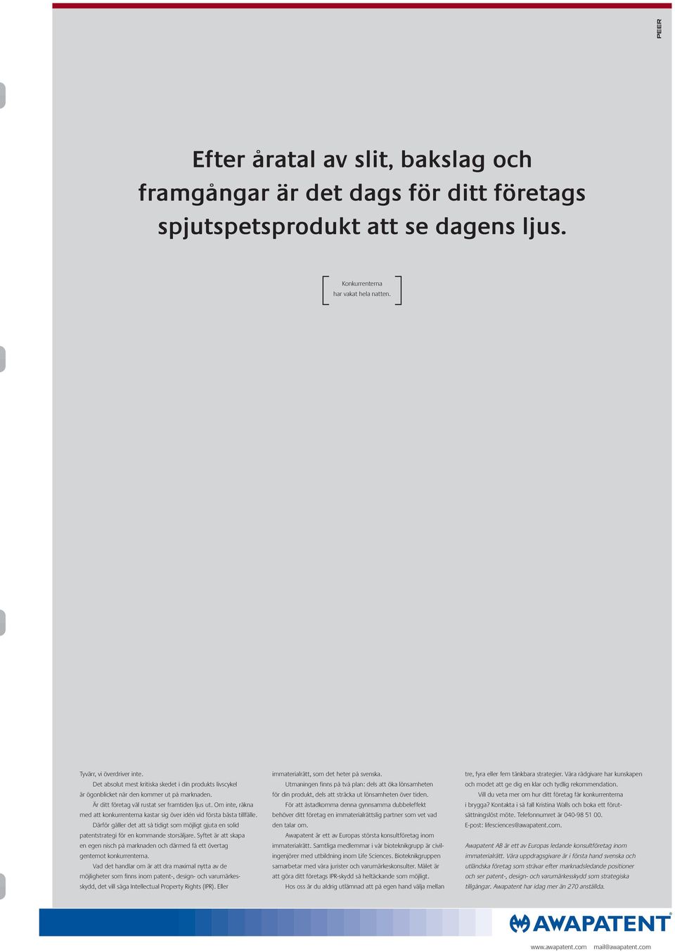 Om inte, räkna med att konkurrenterna kastar sig över idén vid första bästa tillfälle. Därför gäller det att så tidigt som möjligt gjuta en solid patentstrategi för en kommande storsäljare.