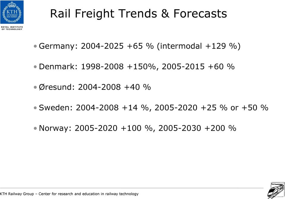 +60 % Øresund: 2004-2008 +40 % Sweden: 2004-2008 +14 %,