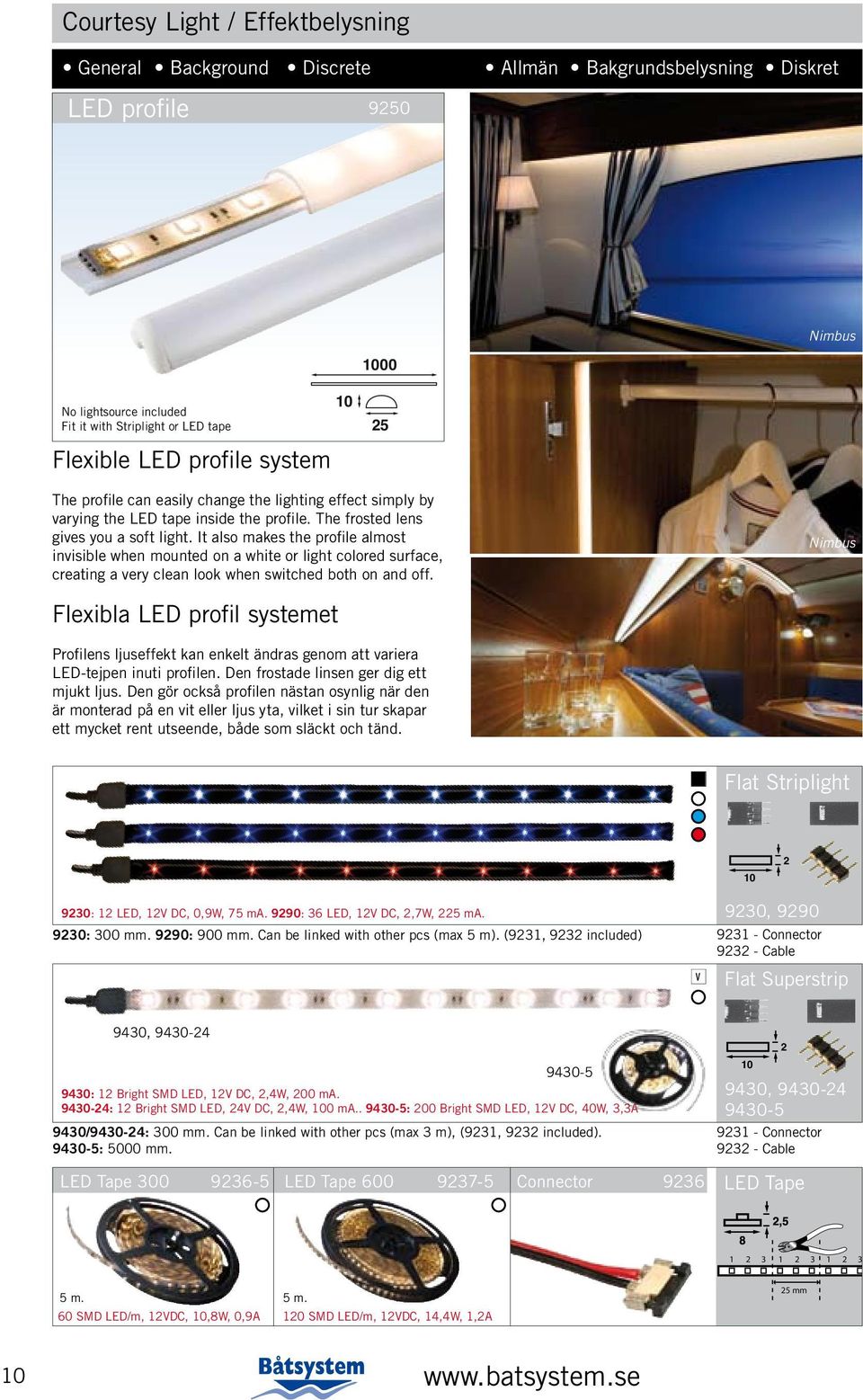 It also makes the profile almost invisible when mounted on a white or light colored surface, creating a very clean look when switched both on and off.