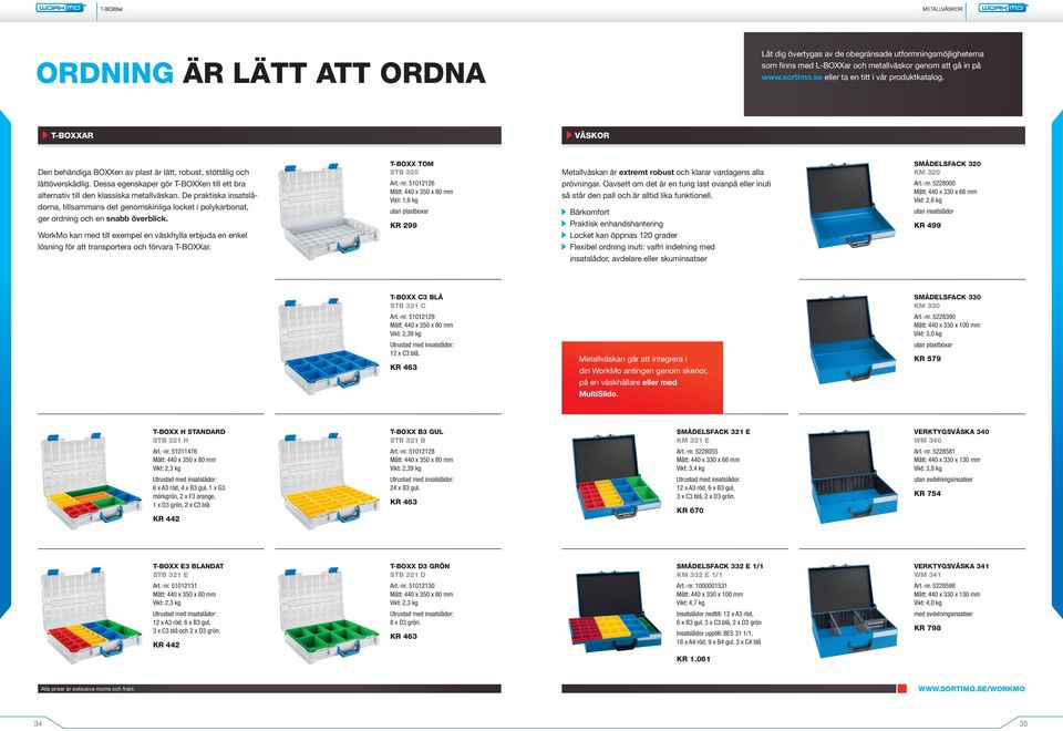 T-BOXXar Väskor Den behändiga BOXXen av plast är lätt, robust, stöttålig och T-BOXX tom STB 320 Metallväskan är extremt robust och klarar vardagens alla Smådelsfack 320 KM 320 lättöverskådlig.
