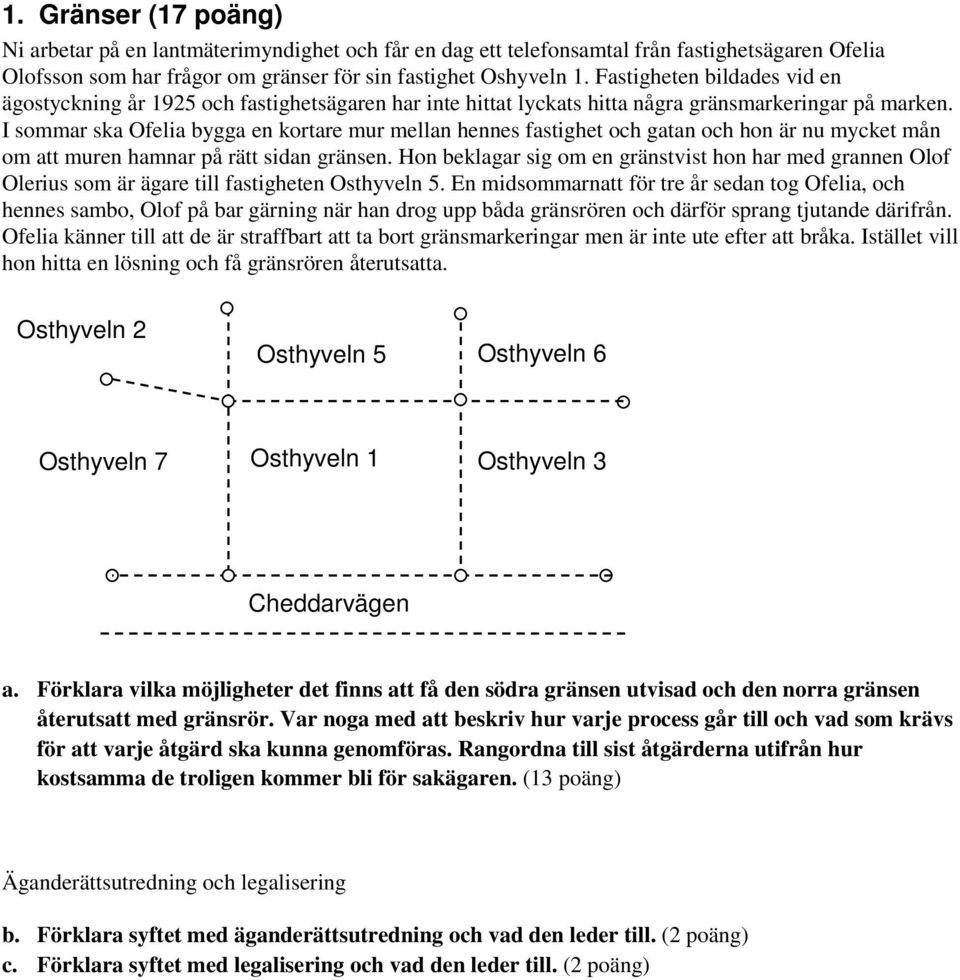 I sommar ska Ofelia bygga en kortare mur mellan hennes fastighet och gatan och hon är nu mycket mån om att muren hamnar på rätt sidan gränsen.