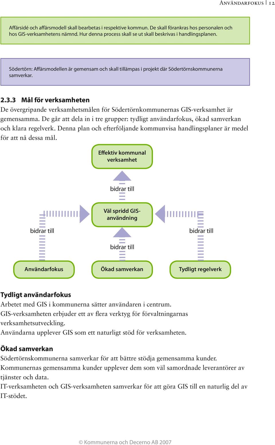 3 Mål för verksamheten De övergripande verksamhetsmålen för Södertörnkommunernas GIS-verksamhet är gemensamma.