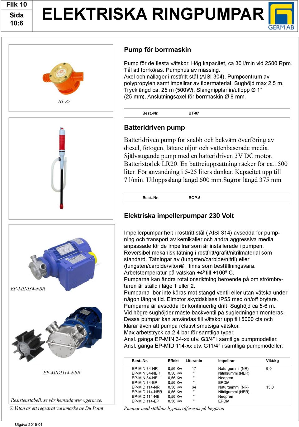 nslutningsaxel för borrmaskin Ø 8 mm. est.-nr. T-87 atteridriven pump atteridriven pump för snabb och bekväm överföring av diesel, fotogen, lättare oljor och vattenbaserade media.