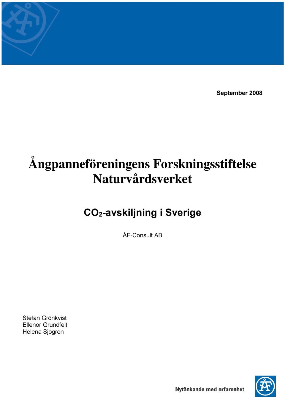 CO2-avskiljning i Sverige ÅF-Consult AB