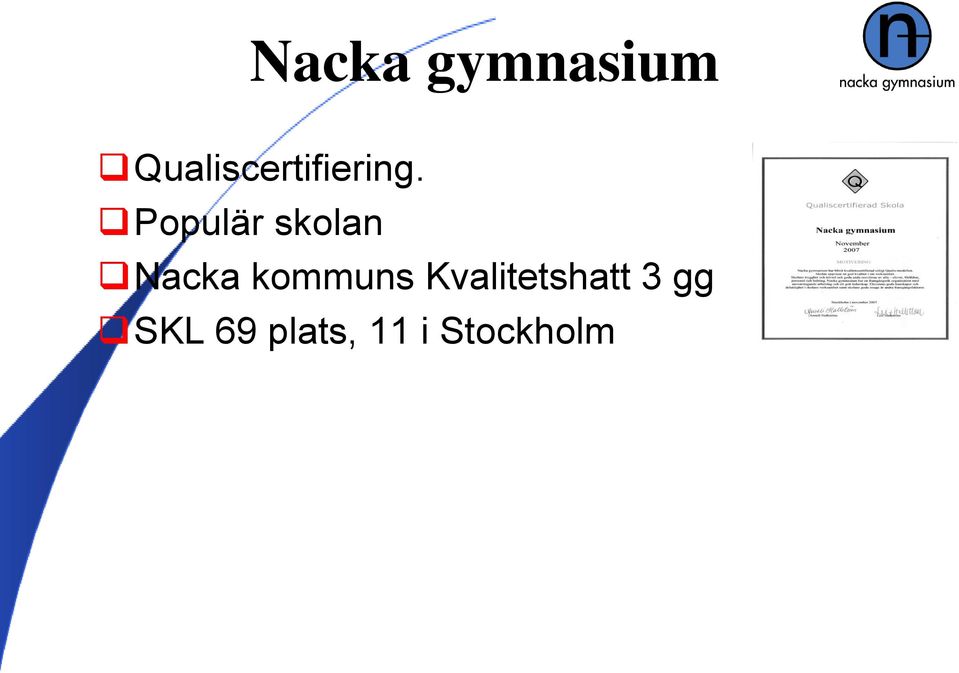 Populär skolan Nacka