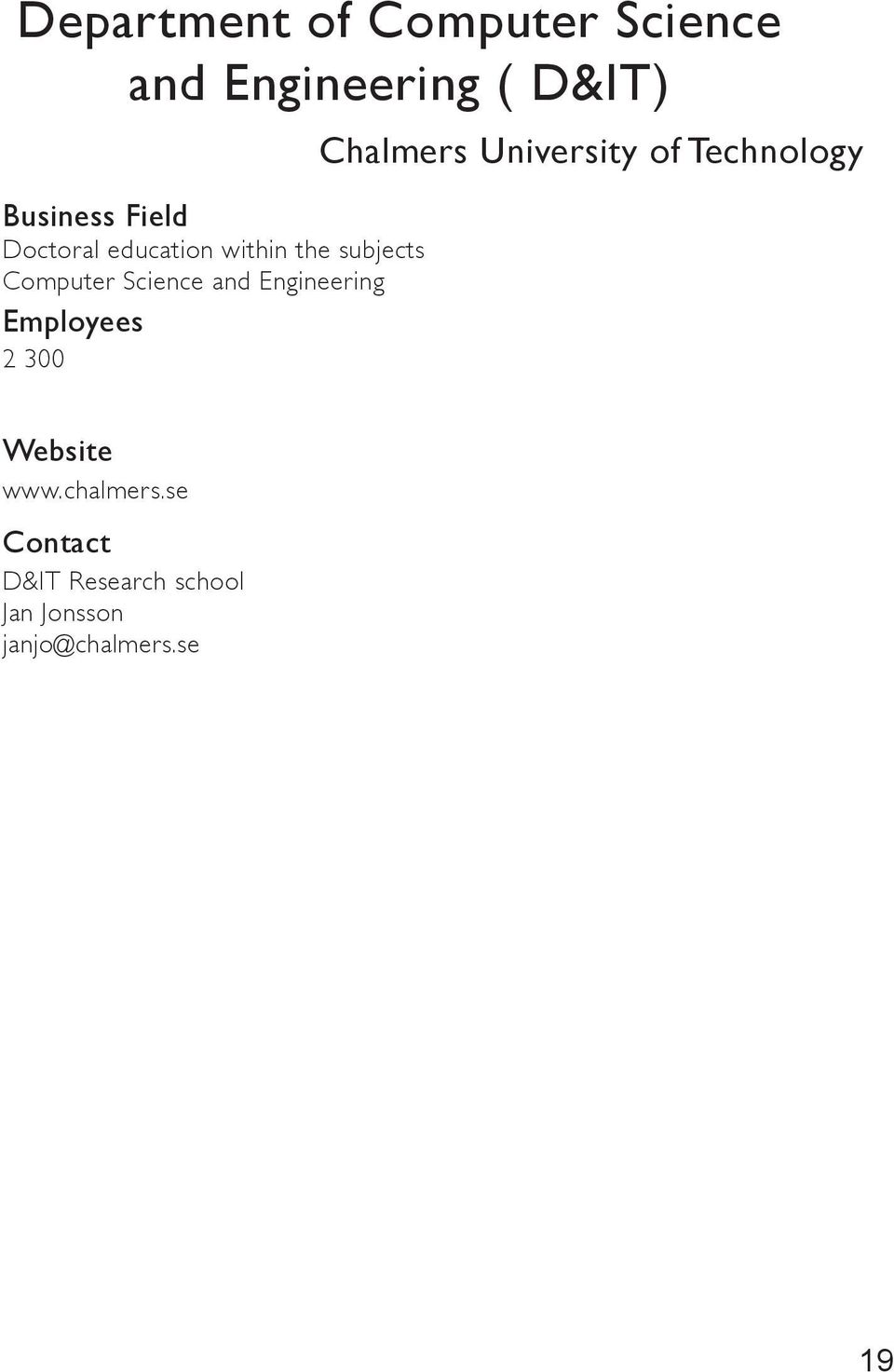 Engineering Employees 2 300 Chalmers University of Technology Website