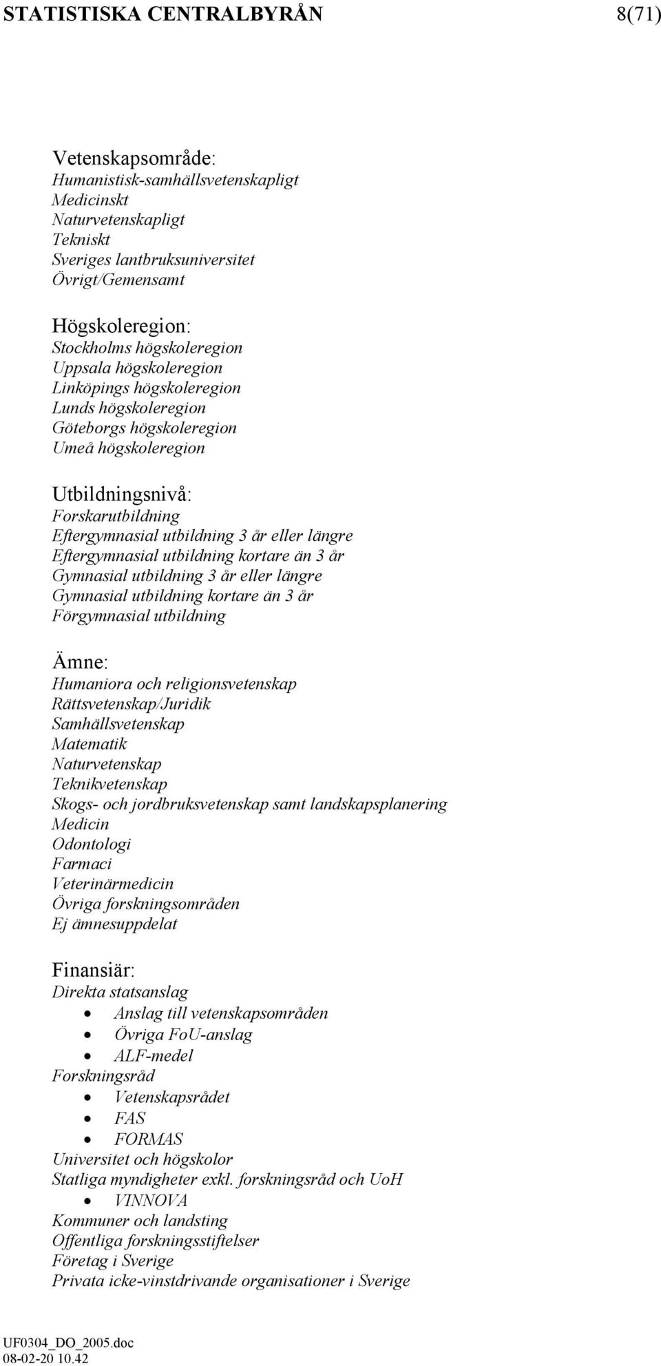 eller längre Eftergymnasial utbildning kortare än 3 år Gymnasial utbildning 3 år eller längre Gymnasial utbildning kortare än 3 år Förgymnasial utbildning Ämne: Humaniora och religionsvetenskap