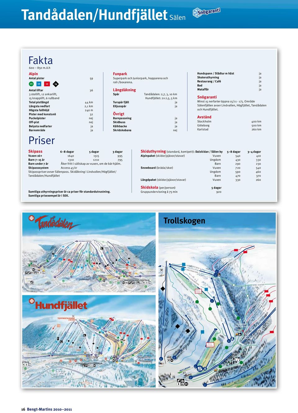 Puckelpister Off-pist Belysta nedfarter Barnområde Priser Funpark Superpark och Juniorpark, hopparena och rail-/boxarena.