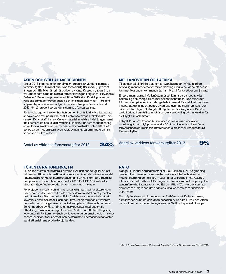IHS Jane s Defence & Security uppskattar att Kina 2013 stod för 8,4 procent av världens samlade försvarsanslag och anslagen ökar med 11 procent årligen.