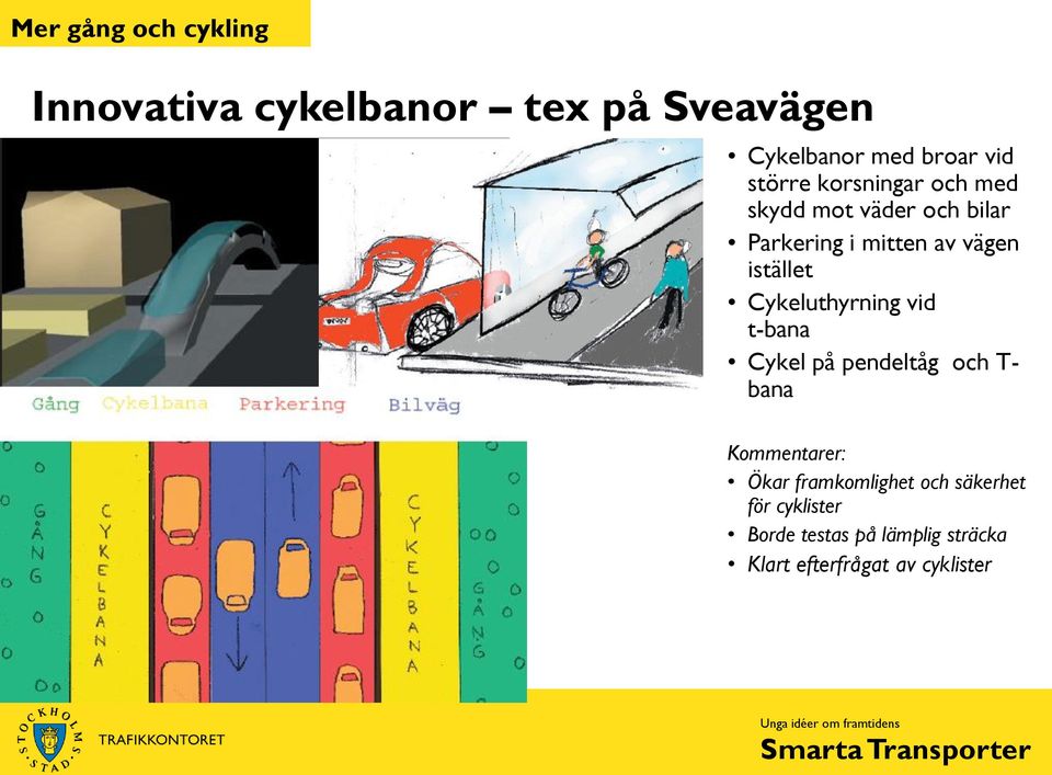 istället Cykeluthyrning vid t-bana Cykel på pendeltåg och T- bana Kommentarer: Ökar