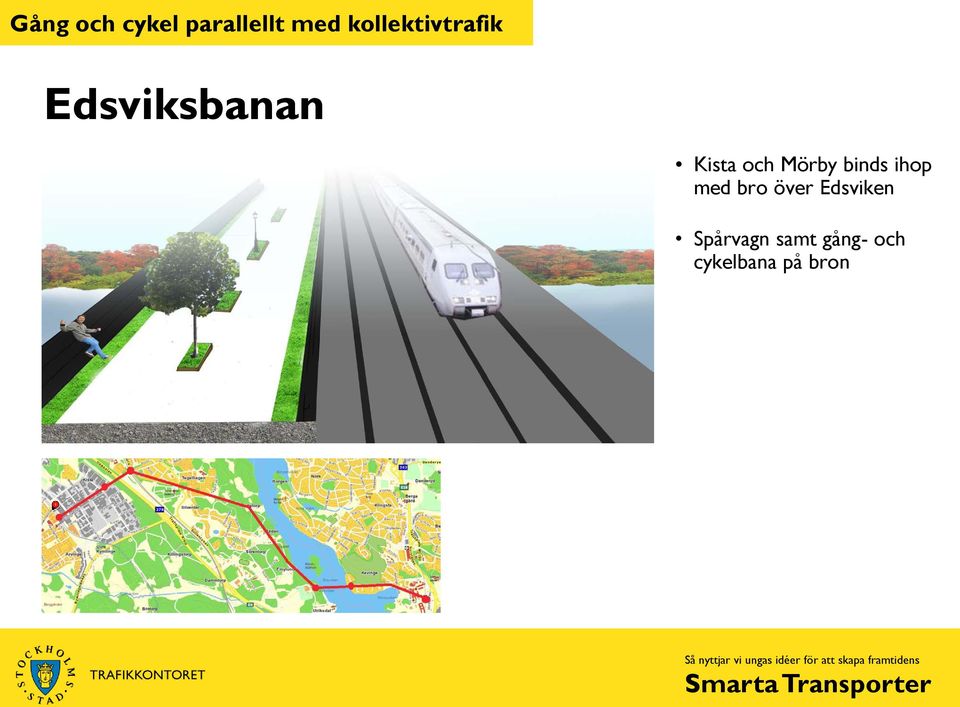 gång- och cykelbana på bron Så Unga Så nyttjar idéer vi vi