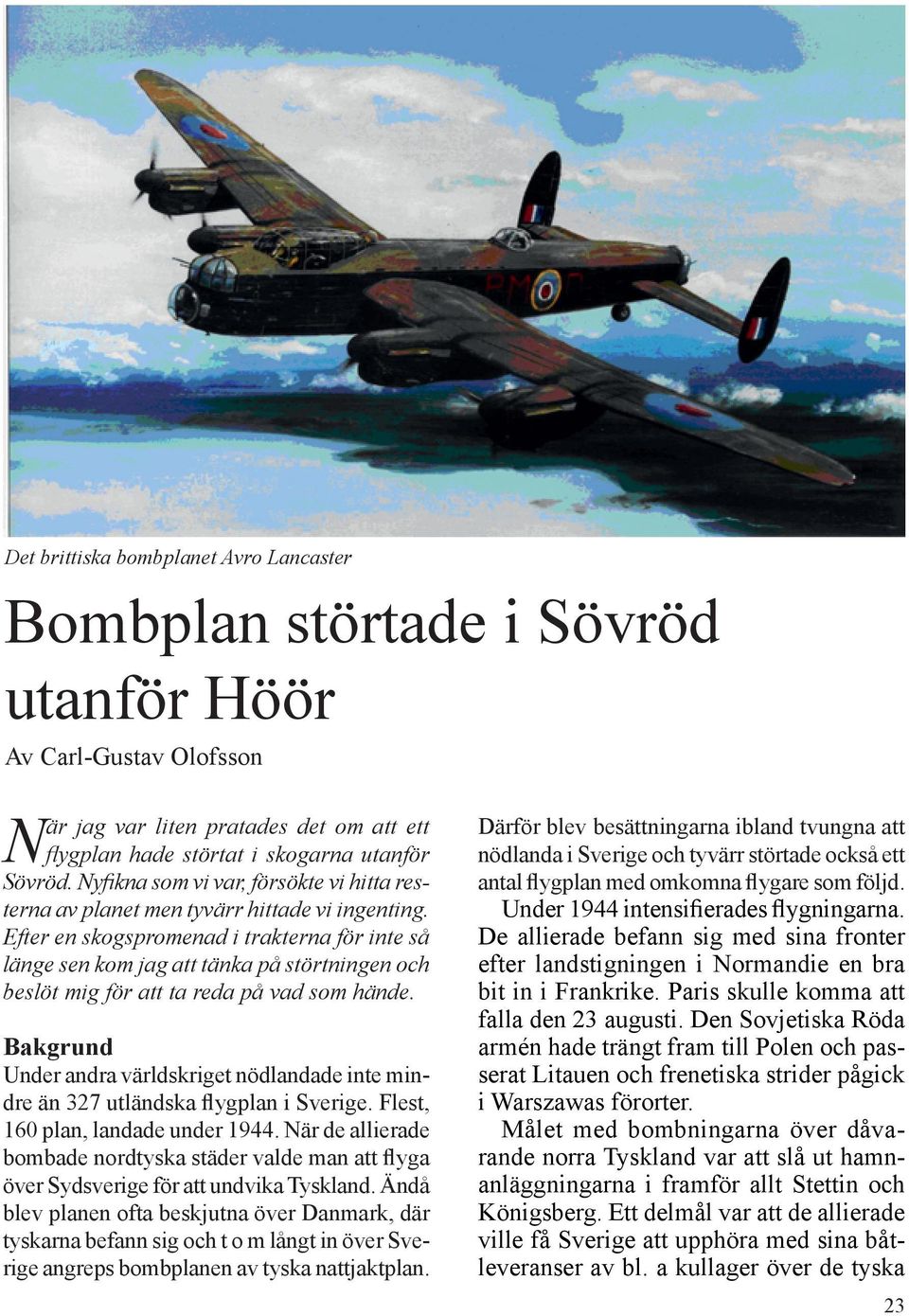Efter en skogspromenad i trakterna för inte så länge sen kom jag att tänka på störtningen och beslöt mig för att ta reda på vad som hände.