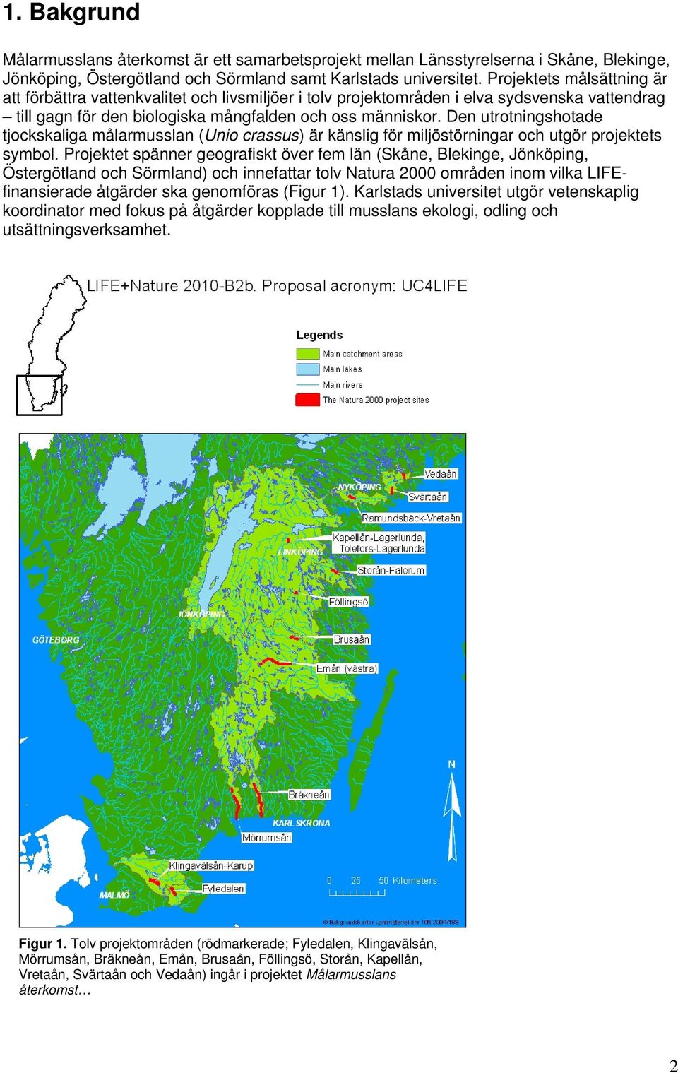 Den utrotningshotade tjockskaliga målarmusslan (Unio crassus) är känslig för miljöstörningar och utgör projektets symbol.