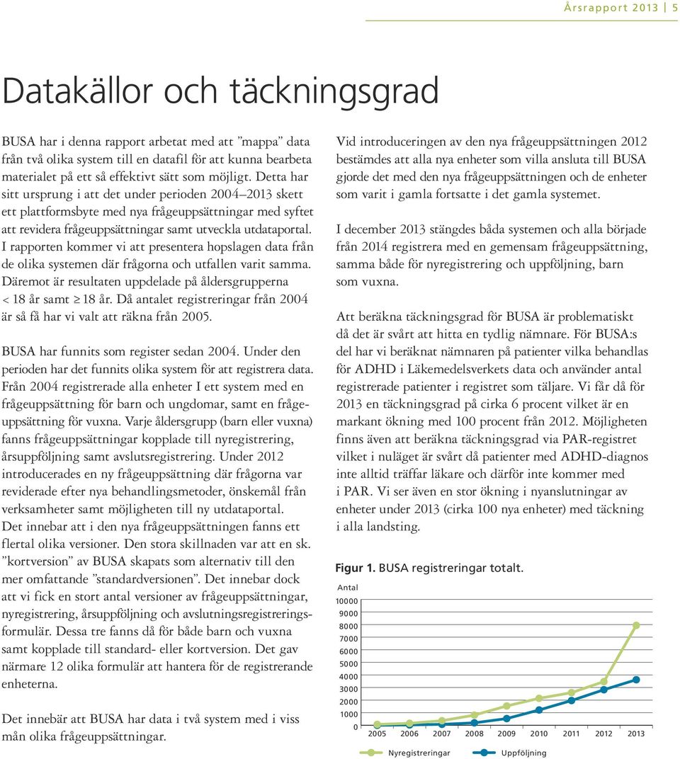 I rapporten kommer vi att presentera hopslagen data från de olika systemen där frågorna och utfallen varit samma. Däremot är resultaten uppdelade på åldersgrupperna < 18 år samt 18 år.