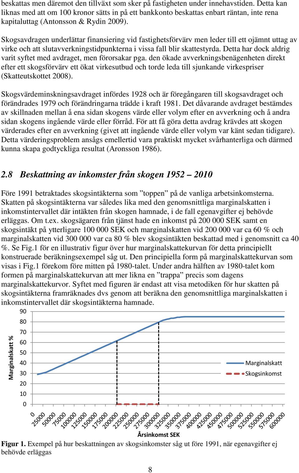 Skogsavdragen underlättar finansiering vid fastighetsförvärv men leder till ett ojämnt uttag av virke och att slutavverkningstidpunkterna i vissa fall blir skattestyrda.