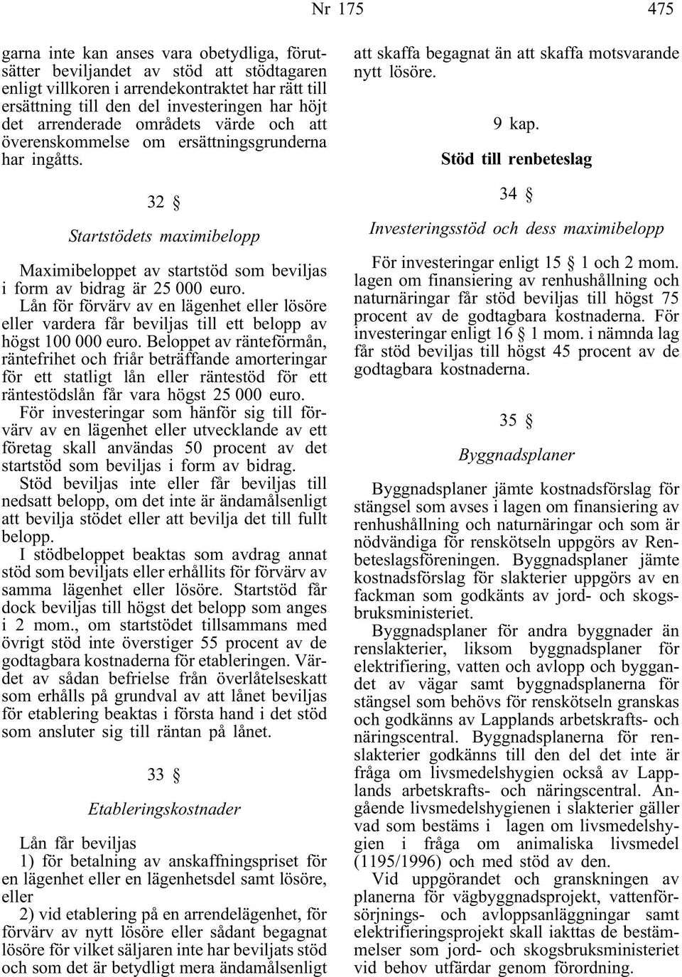 Lån för förvärv av en lägenhet eller lösöre eller vardera får beviljas till ett belopp av högst 100 000 euro.