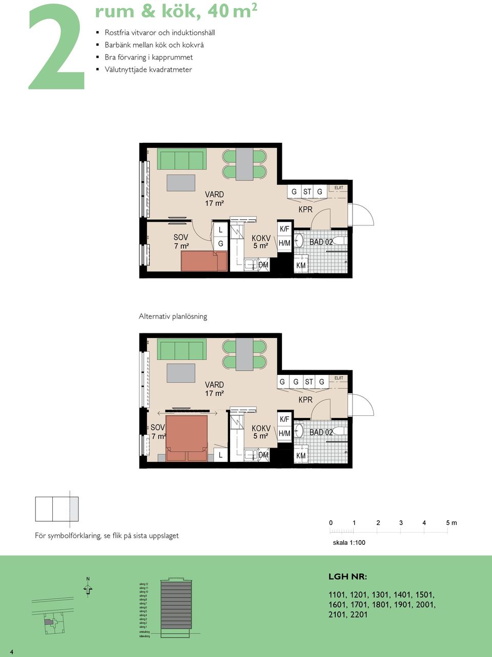 m² SOV KOKV 7 m² 5 m² För symbolförklaring, se flik på sista uppslaget 1 0 våning E/IT ETRÉ H/M SOVRUM 11 E/IT BAD 0 S KOKV 5 m² E/IT E-ISCH H/M HISSHA BAD 0 0 E/IT 1 E-ISCH skala 1:100 H R: 1101,