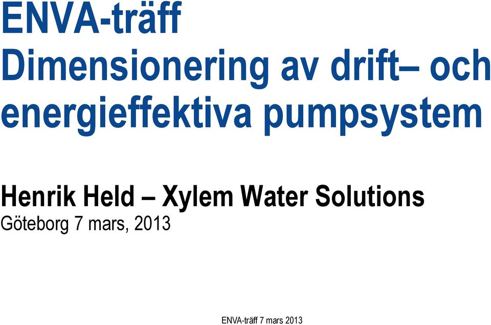 pumpsystem Henrik Held Xylem