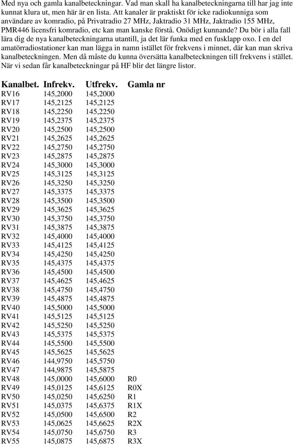 Onödigt kunnande? Du bör i alla fall lära dig de nya kanalbeteckningarna utantill, ja det lär funka med en fusklapp oxo.