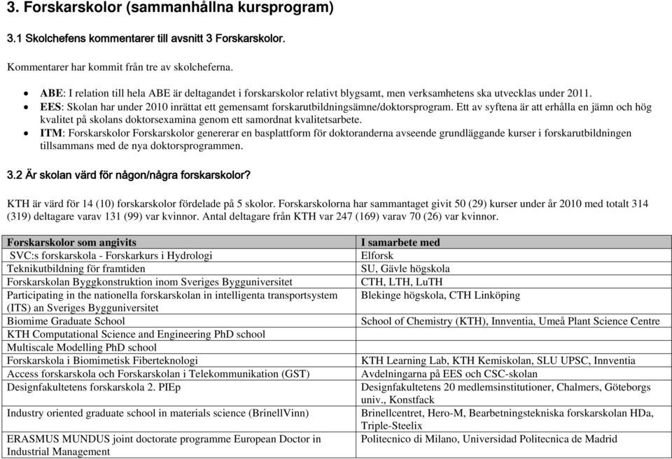 EES: Skolan har under 2010 inrättat ett gemensamt forskarutbildningsämne/doktorsprogram.