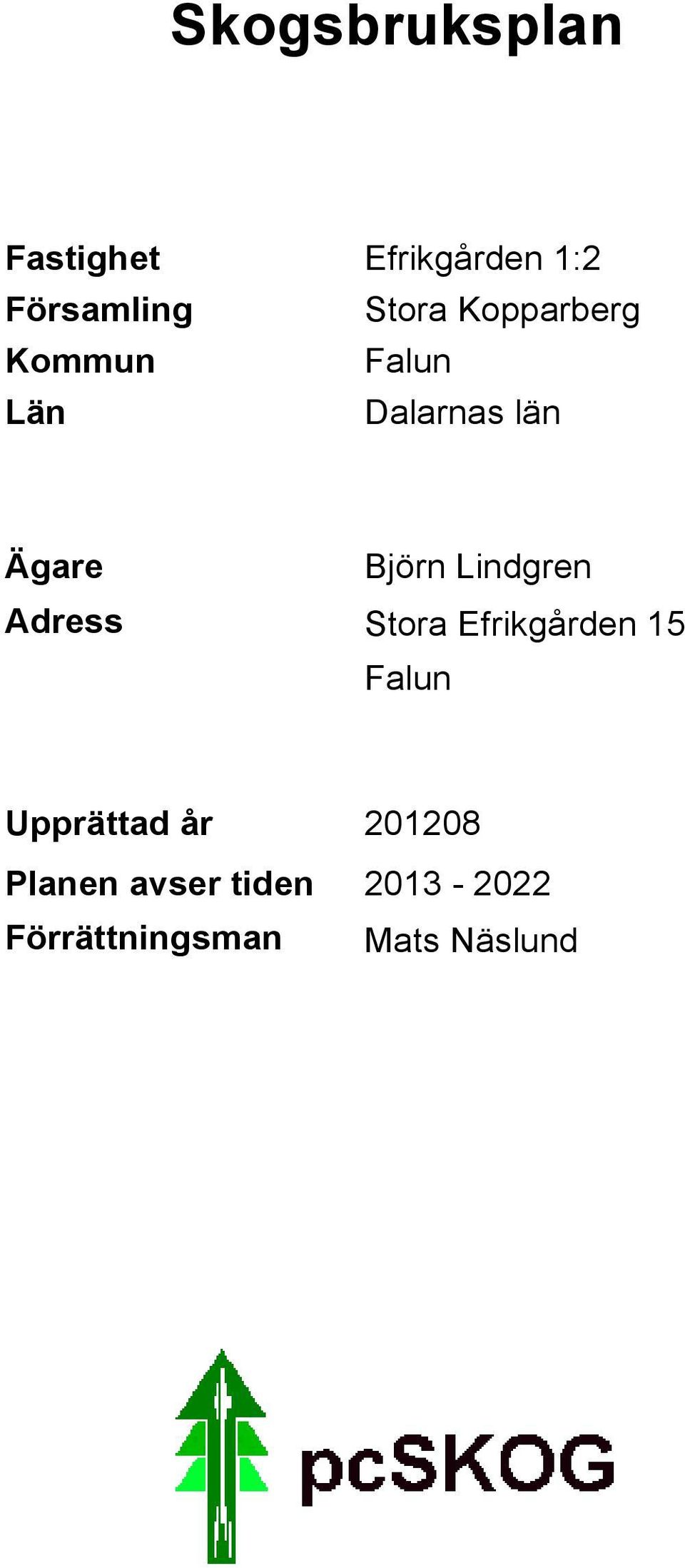 Adress Björn Lindgren Stora Efrikgården 5 Falun
