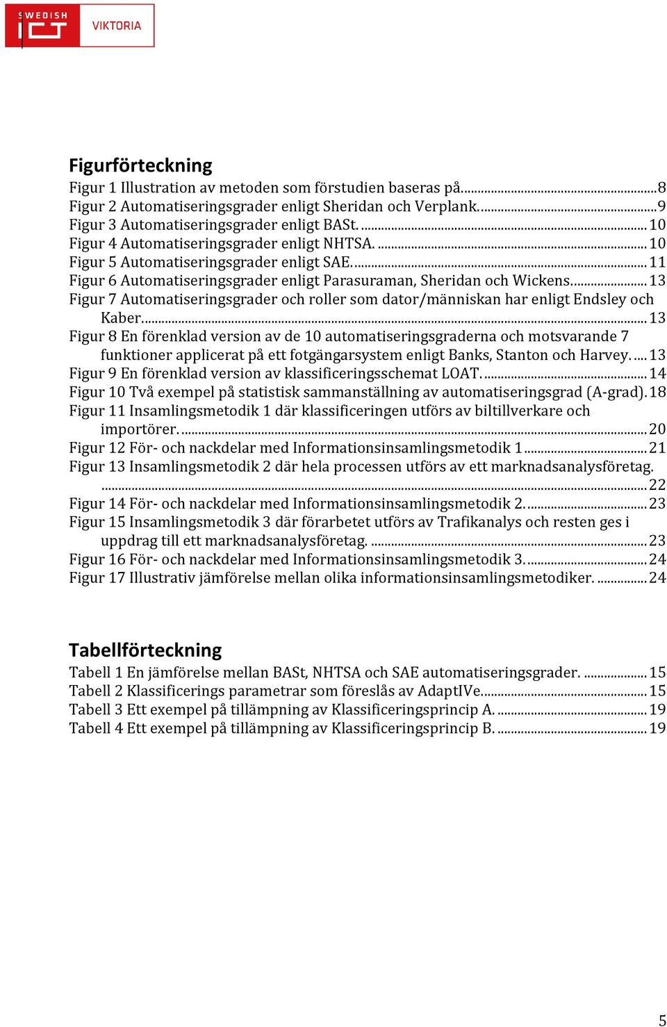 ... 13 Figur 7 Automatiseringsgrader och roller som dator/människan har enligt Endsley och Kaber.