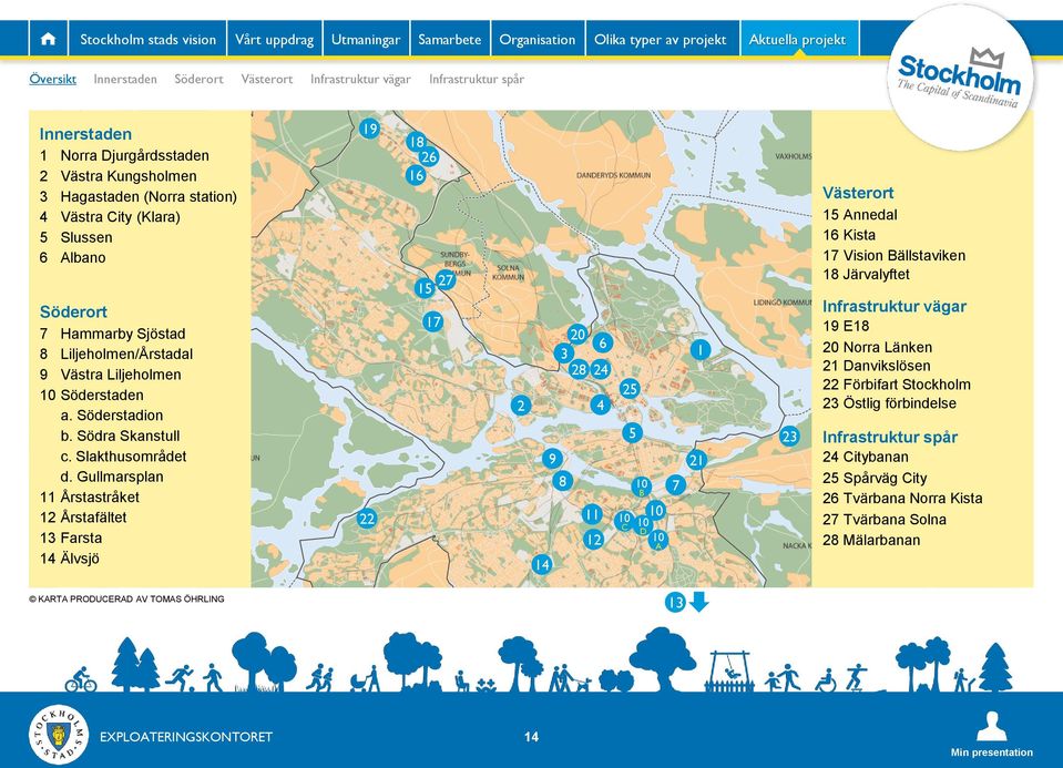 10 Söderstaden a. Söderstadion b. Södra Skanstull c. Slakthusområdet d.