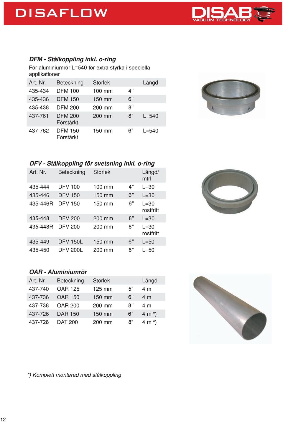 437-762 DFM 150 Förstärkt 150 mm 6 L=540 DFV - Stålkoppling för svetsning inkl.