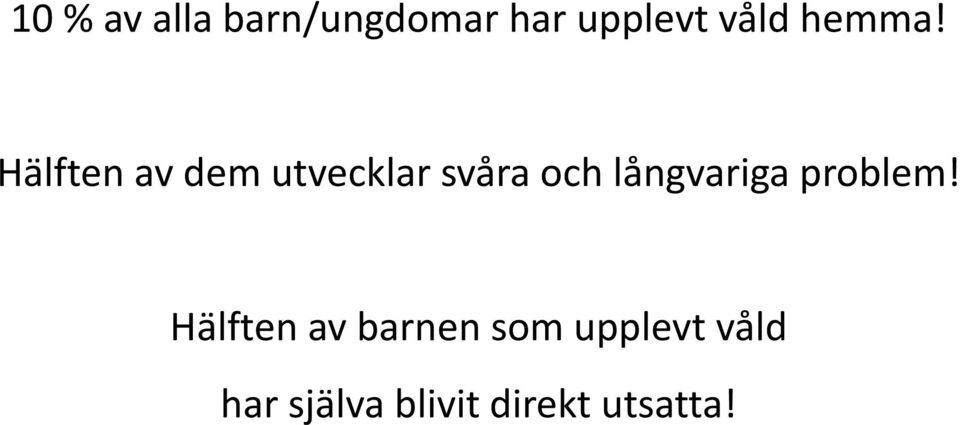 Hälften av dem utvecklar svåra och