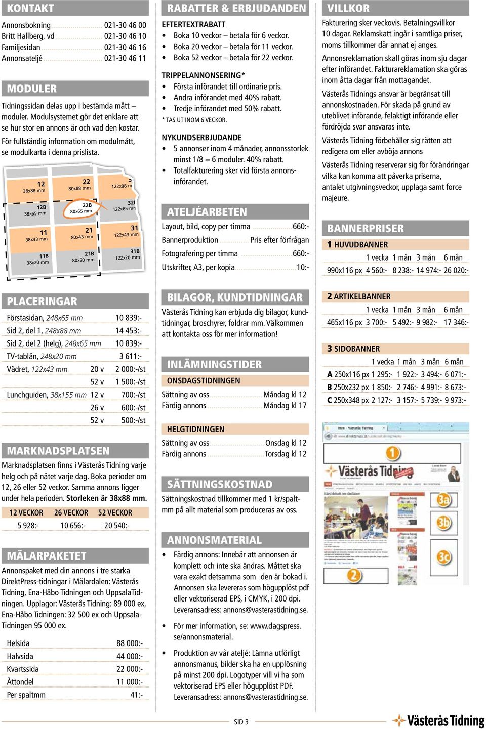 14B 38x5 mm 13 För fullständig information om modulmått, se modulkarta i denna prislista.