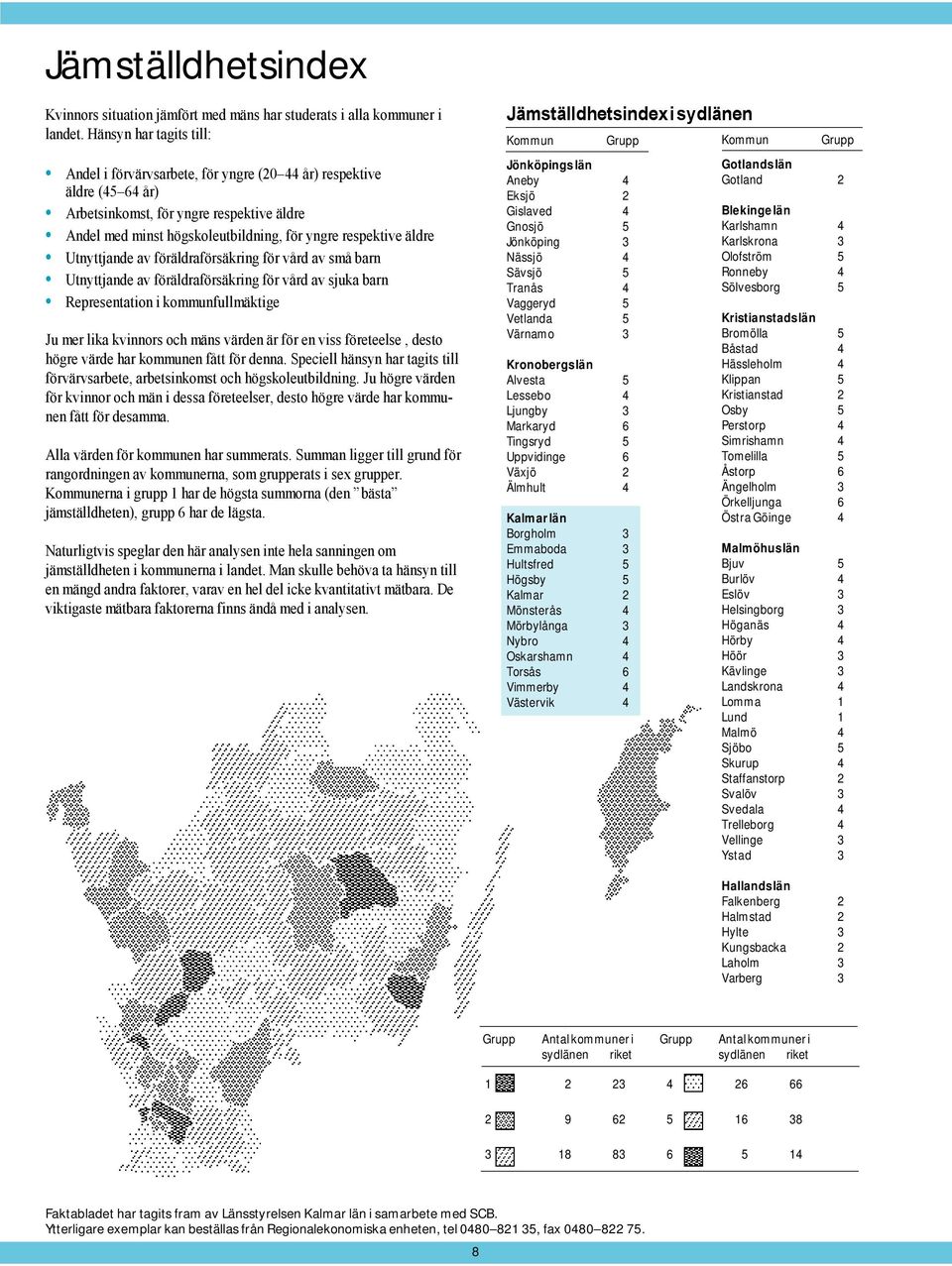 äldre Utnyttjande av föräldraförsäkring för vård av små barn Utnyttjande av föräldraförsäkring för vård av sjuka barn Representation i kommunfullmäktige Ju mer lika kvinnors och mäns värden är för en