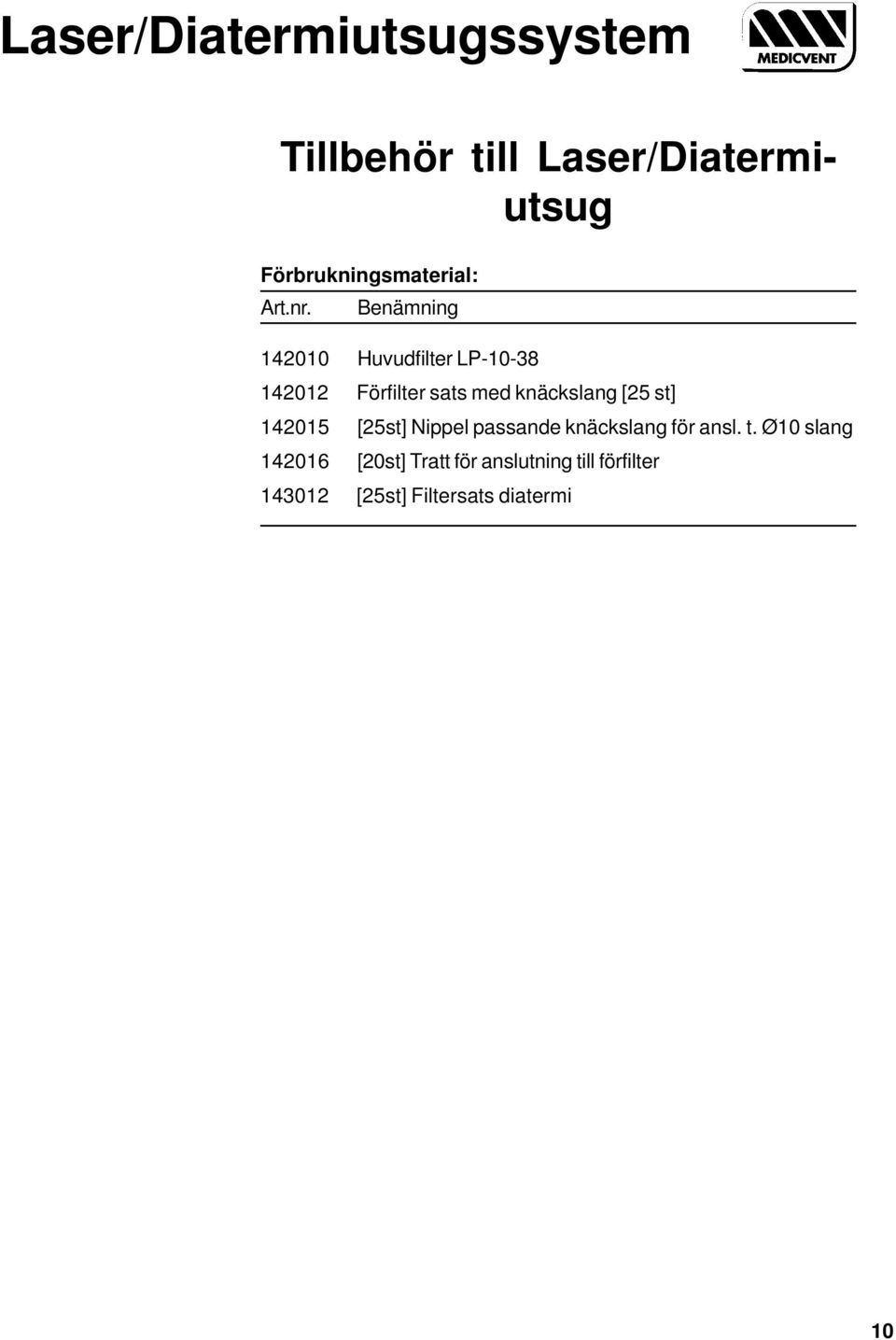 [25 st] 142015 [25st] Nippel passande knäckslang för ansl. t.