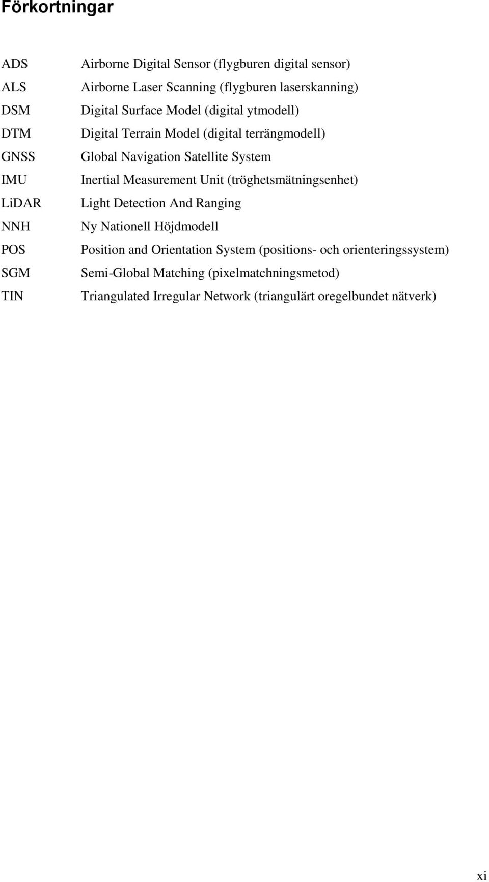 System Inertial Measurement Unit (tröghetsmätningsenhet) Light Detection And Ranging Ny Nationell Höjdmodell Position and Orientation System