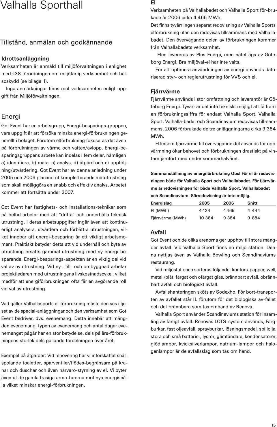 Energi Got Event har en arbetsgrupp, Energi-besparings-gruppen, vars uppgift är att försöka minska energi-förbrukningen generellt i bolaget.